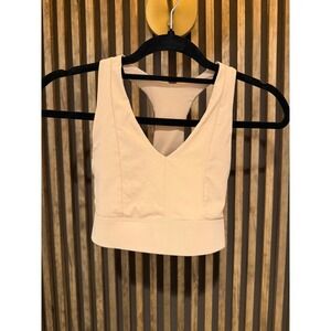Fabletics Sports‎ Bra V Neck Beige Size S